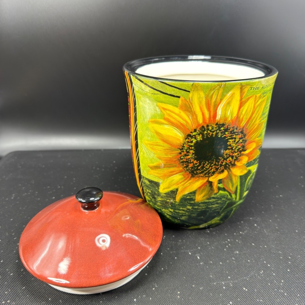 Certified International Sunflower Bee La Fleur Ceramic Canister Jar with Lid VTG - Picture 10 of 14